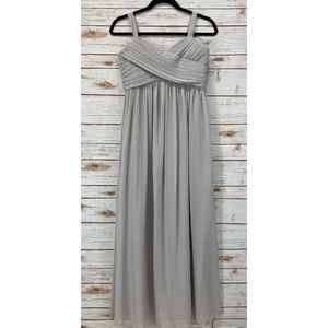 Gray Ruching Bust Junior Bridesmaid Chiffon Dress